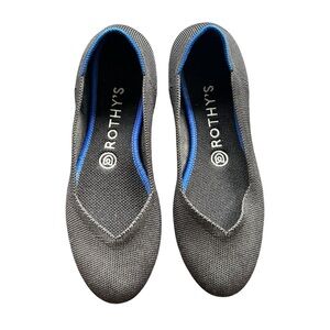 Rothy's Women's Black and Blue Flats Round Toe Size 7